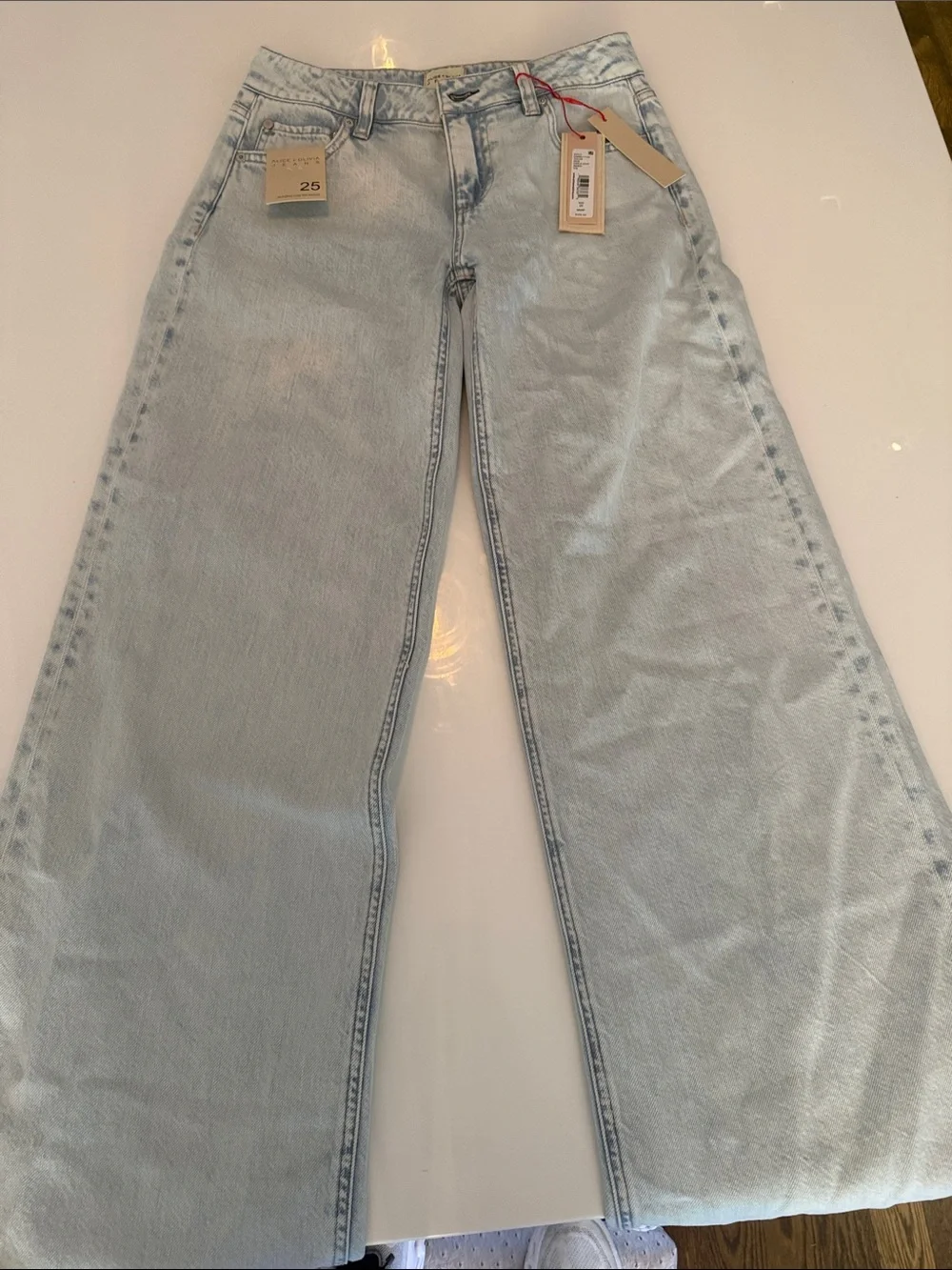 Alice + Olivia Indigo Low Rise Baggy Jean - Picture 3 of 4